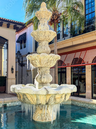 icicles on a fountain in Florida