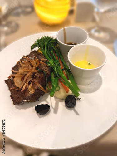 delicious filet mignon steak dinner