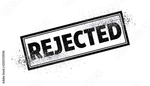 Photos Rejected Stamp with a Grunge Texture and Bold Black Letters on a White Backgroun