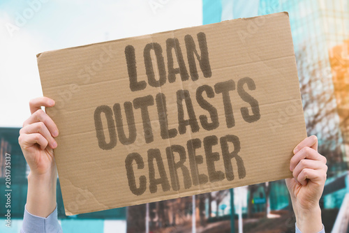 Εκτύπωση καμβά "Loan outlasts career" Debt survives entire working life