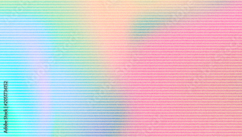 Iridescent retro striped background with pastel holographic gradient in pink, cyan, aqua blue, peach, soft yellow, light green, pale purple, scanlines, grainy texture. Y2K vaporwave aesthetic backdrop