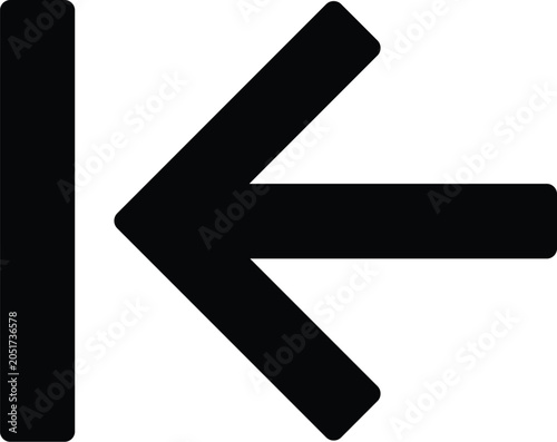 Tableau sur toile Align left skip backward arrow icon in minimalist line art style