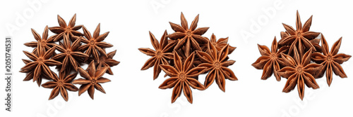 Konstfotografi Heap of Dried Star Anise Pods Traditional Aromatic Spice Cooking Ingredient Asse