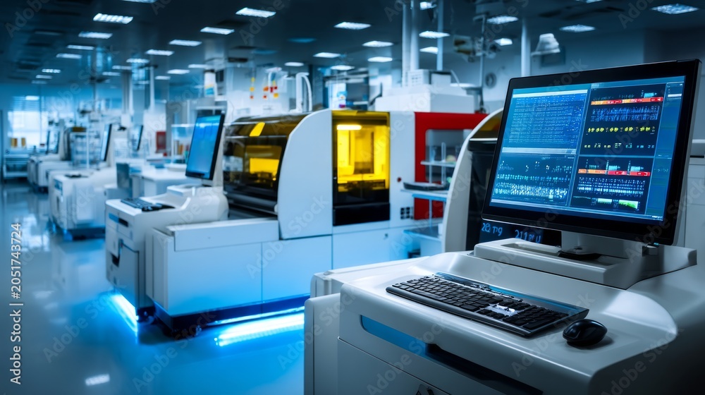 Fototapeta premium High-Tech Biotechnology Laboratory with Advanced Equipment for Molecular Research and Analysis