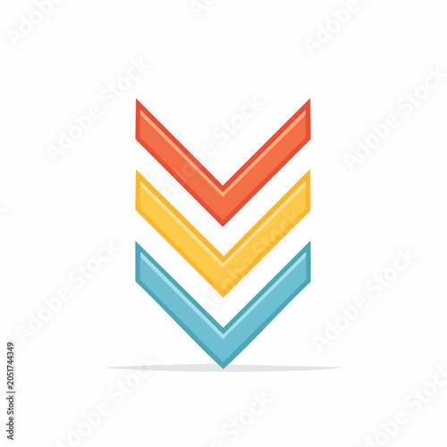 Three Chevron Arrows Pointing Downward