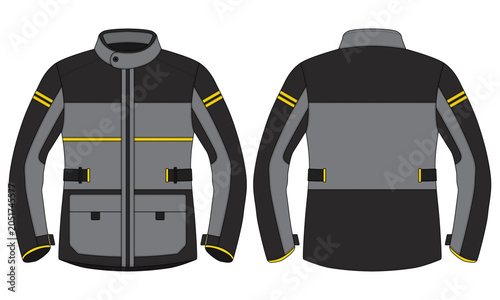 Adventure Motorcycle Riding Jacket Mockup Tech Pack Design Template
