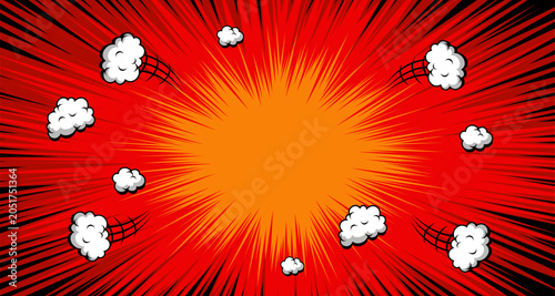 Pop Art Explosion Banner Background with Comic Blast Effect