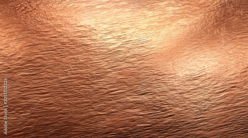 Fototapeta premium Polished Copper Sheet Metallic Surface Showcasing Reflective Texture and Warm Tones for Design Use