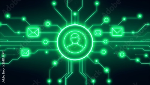 Abstract digital tunnel with glowing neon blue lines, futuristic security concept with padlock icons and digital data flow