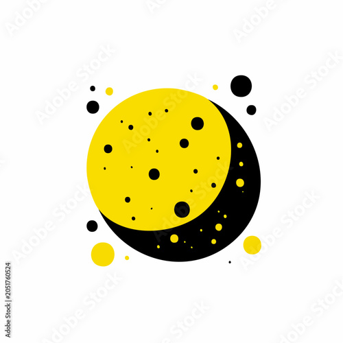 Stylized Crescent Moon with Stars