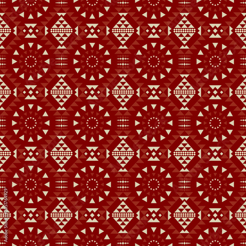 Southwest native seamless pattern ethnic tribal Aztec geometric Navajo Native American fabric earth tone design vector for textile printing