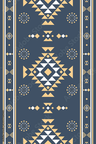 Southwest native seamless pattern ethnic tribal Aztec geometric Navajo Native American fabric earth tone design vector for textile printing