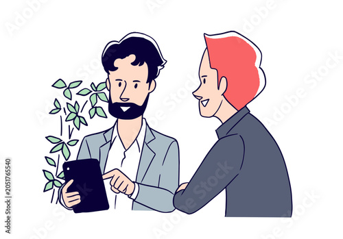 会話するビジネスマン