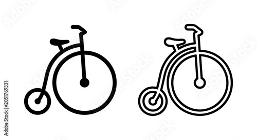 Foto Penny Farthing Bicycle - Black and White Vector Icons