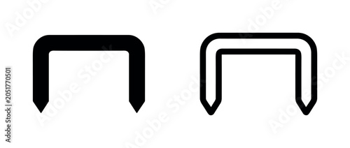 Cuadro en lienzo Two staple icons with microchip, solid and outline