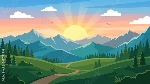 Sunrise landscape backgroud
