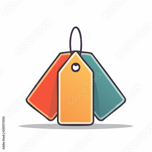 Set of Three Colorful Price Tags