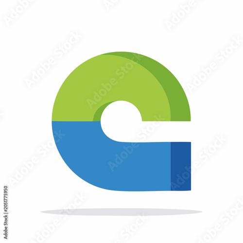 Stylized letter G logo with green and blue colors