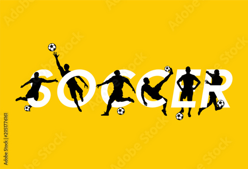 Canvas-taulu SOCCER typography design sport vector illustration