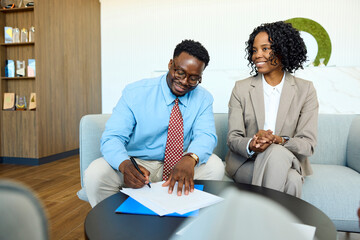 Businessman signs a contract
