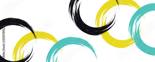 Modern colorful brush stroke circle vector inspired by zen enso symbol. 