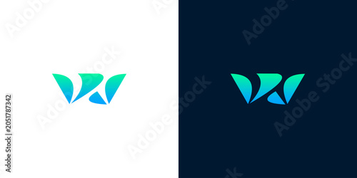 Slika na platnu Abstract Monogram Logo W Design Vector, Modern Geometric Letter W Symbol for Bra