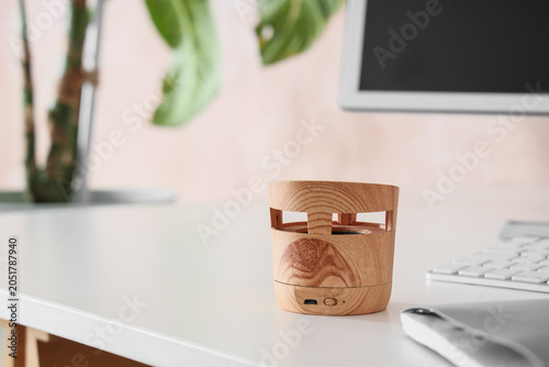 Portable sound speaker on d...