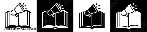 Audiobook Icon Black And White Vector Illustration.