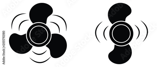 Propeller Icon, Propeller speed Icon, Fan speed icon, propeller fan speed icon.