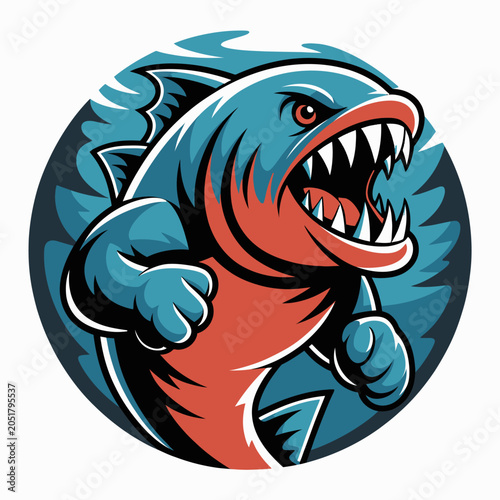 Illustration of an Angry Cartoon Fish.