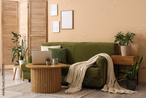 Interior of cozy living roo...
