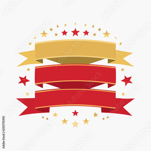 Red and Gold Ribbons with Stars
