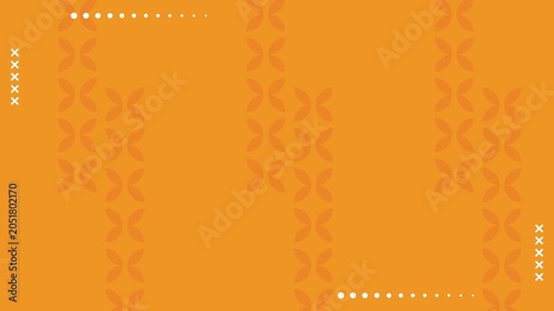 Abstract Yellow Background with Geometric Floral Pattern Shapes Looping Animation