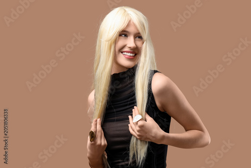 Beautiful young woman in bl...