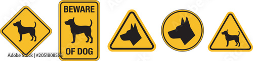 Foto Dog Beware Sign Graphic Featuring Guard Dog Alert Symbol Danger Warning Label an