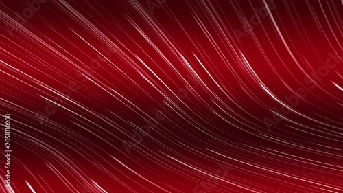 Abstract White Neon Light Flow on Red Background with Futuristic Curved Energy Lines and Dynamic Motion Design