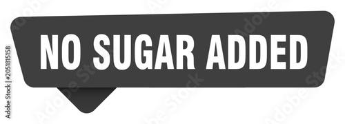 Foto no sugar added black sign isolated on transpatent background