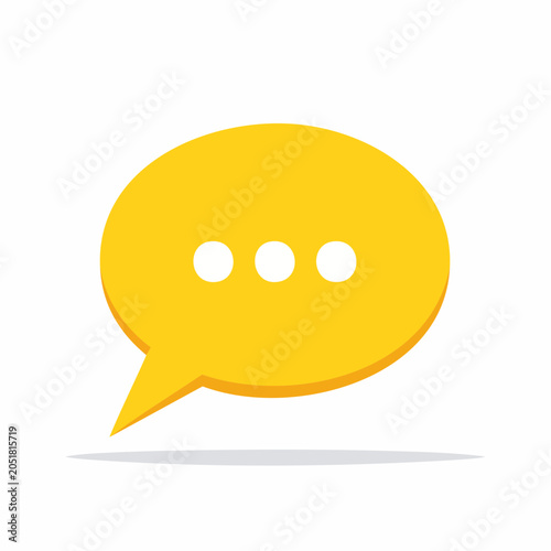 Yellow speech bubble with ellipsis