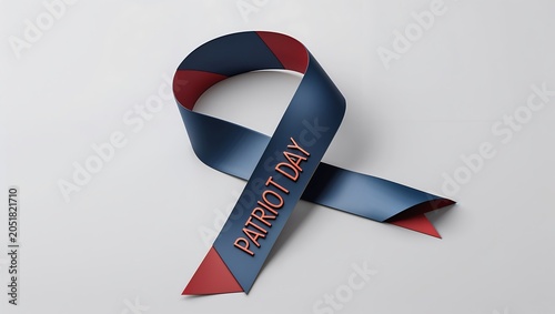 Patriot day awareness ribbon isolated on white background