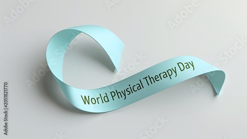 World physical therapy day awareness ribbon isolated on white background