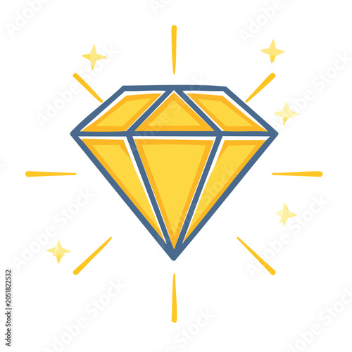 Yellow diamond icon with sparkles