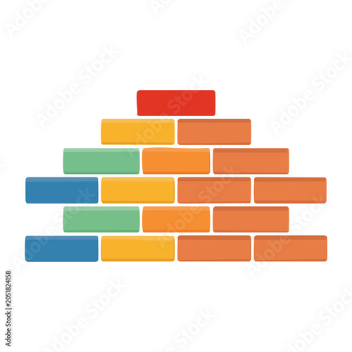 Colorful brick wall illustration