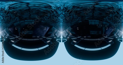 Futuristic blue digital tunnel background looping vr video