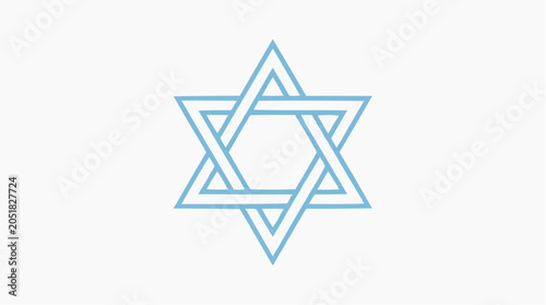 A stylized blue Star of David symbol rendered with a chalk-like texture on a plain white background, representing Judaism and Jewish culture