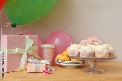 Table with different sweets...