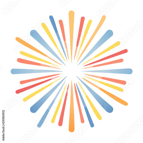 Colorful abstract burst graphic element