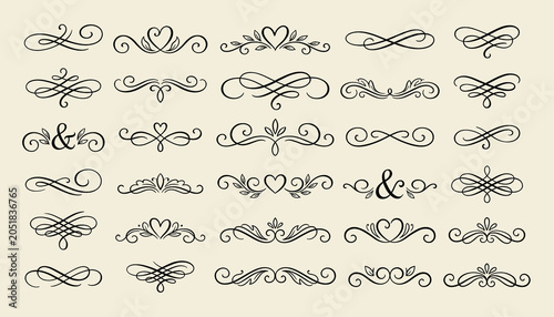 Canvastavla Ornate vintage frames and scroll elements