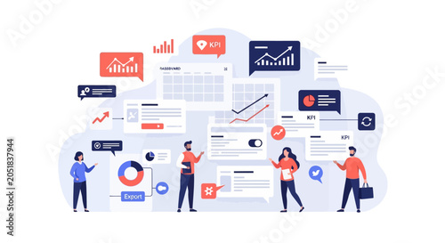Professional Business Team Analyzing Financial Data and Marketing Analytics.