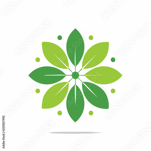 Green Leaf Flower Logo
