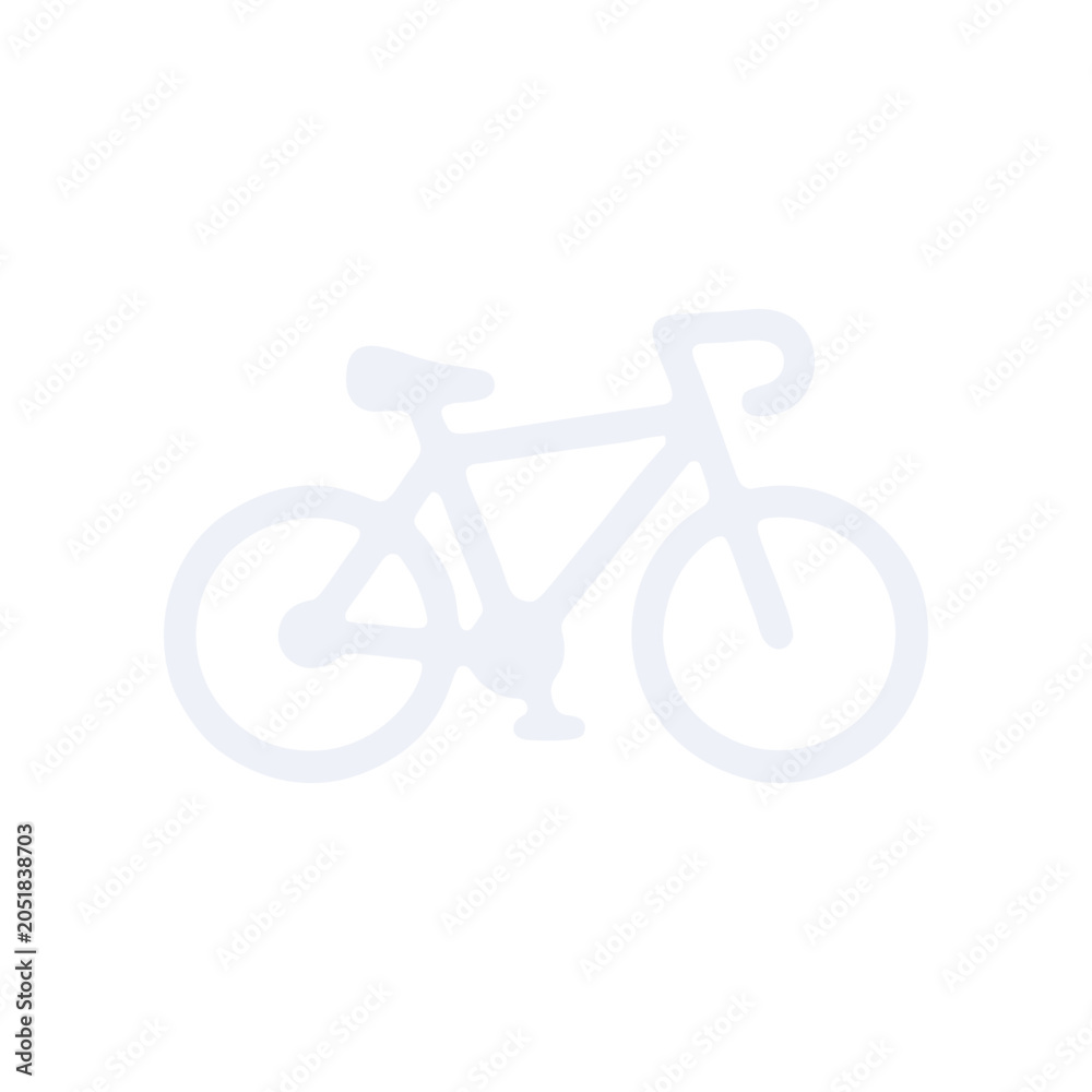 Fototapeta premium Minimalist bicycle outline on a white backdrop for various design projects